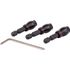 Drill Bit Adaptor Set 3pc 3.4.5mm Fem Rnd- Grub Screw Type 1/4'm Hex S
